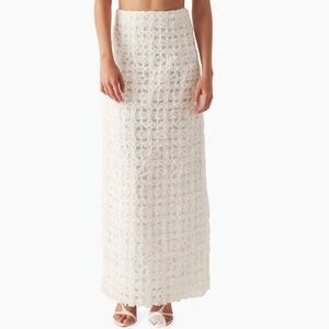 Aje Quintette Textured Midi Skirt